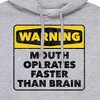 Men's - Instant Message - Warning Mouth Faster Than Brain Graphic Fleece Pullover Hoodie - 2 of 4