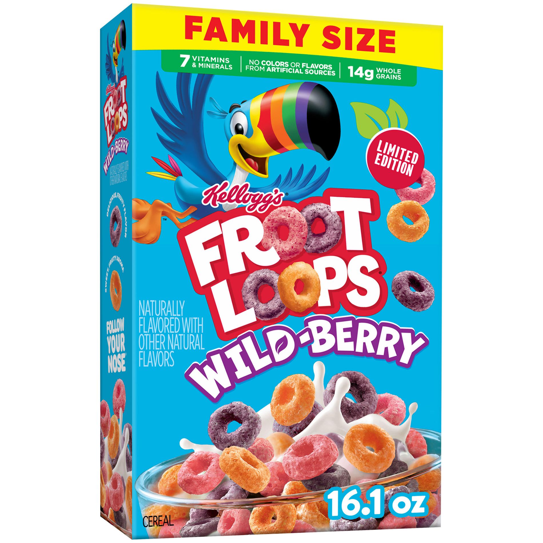 Kellogg's Froot Loops Wild Berry Family Size Breakfast Cereal - 16.1oz