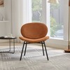TiramisuBest Mid-Century Modern Shell Lounge Chair,Bean Paste Red Fabric Accent Chair with Tripod Walnut Legs and Ergonomic Backrest - 2 of 4