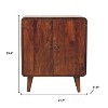 HomeRoots 26" Brown Solid Wood Accent Cabinet With Two Doors - 3 of 4