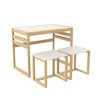 JUJABU 3-Piece Kids Activity Table Set with 2 Stools, Raised Edges for Learning & Play - 2 of 4