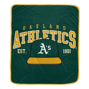 MLB Oakland Athletics Vintage Arch Block Ultra Soft Blanket - 1 of 2
