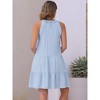 INSPIRE CHIC Women's Summer Halter Sleeveless Hollow Out Tiered A-Line Mini Dress - 3 of 4