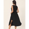 INSPIRE CHIC Women's Summer Sleeveless V Neck Casual Midi Beach Sundresses with Pockets - 4 of 4