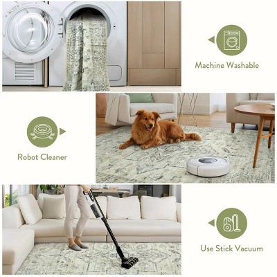 Lahome Boho Traditinal Area Rug for Bedroom Soft Non Slip Washable Living Dining Room Mat Indoor Office Carpet for Kitchen Nursery Bedroom