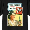 7UP Your Stand-By Always Likes You Black Short Sleeve Adult T-Shirt - 2 of 4