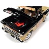 1957 Chevrolet 3100 Stepside Pickup Truck Black and Tan with Graphics 1/18 Diecast Model by Auto World - 3 of 4