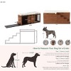 56'' Dog Crate Furniture Bench for Small Medium Dogs with Sliding Barn Door, Pet Stairs & Cushion Seat, Modern Kennel End Table-3irtyhousy - 4 of 4