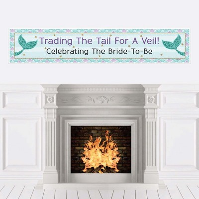 Big Dot of Happiness Trading The Tail for A Veil - Mermaid Bachelorette Party or Bridal Shower Decorations Party Banner