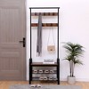 TiramisuBest White Hall Tree: Equipped with Coat Rack for Easy Hanging, Ample Storage for Organization, and a Sitting Bench for Added Comfort! - 2 of 4