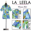 LA LEELA Hawaiian Shirts Womens Holidays Summer Short Sleeve Shirt Tops Tropical Vacation Button Up Beach Party Boho Shirt - 3 of 4