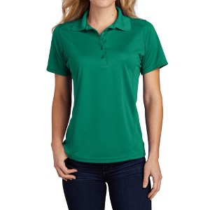 Mafoose Women's Short Sleeve Moisture-Wicking Dry Zone Raglan Sleeves Accent Polo Shirt Kelly Green 2XL - 1 of 4