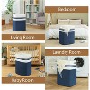 Laundry Hamper-Laundry Basket,Tall Cotton Storage Basket with Handles,Decorative Blanket Baskets - 3 of 4