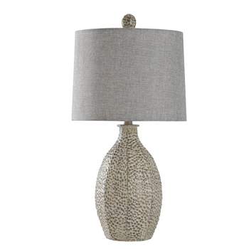 Pebble Pale Traditional Texturized Moulded Resin Table Lamp - StyleCraft