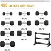 Rubber Hex Dumbbell Set, 450LB & 550LB Weight Options, Strength Training Equipment, Muscle Toning & Full Body Workout - 4 of 4