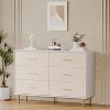 Garvee Modern White 6-Drawer Dresser with Linen-Textured Fronts, Gold Handles, Adjustable Feet Lacquered Engineered Wood,White - 2 of 4