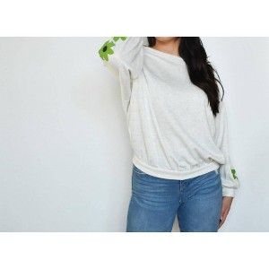 Women's Vivian Daisy Sleeve Pullover - falcon park - 1 of 3
