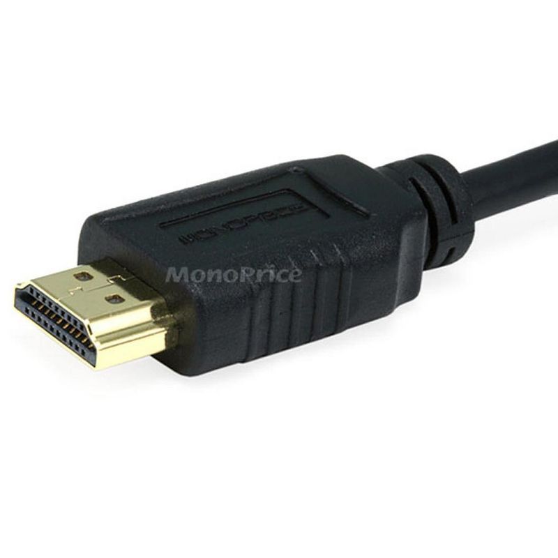 Monoprice High Speed HDMI Cable - 3 Feet - Black | With HDMI Micro Connector, 4K @ 24Hz, 10.2Gbps, 34AWG, 2 of 5