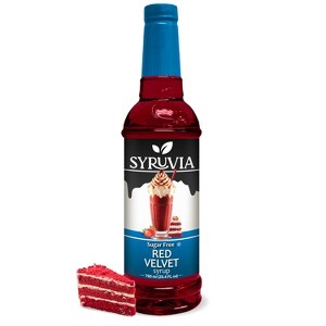 Syruvia Sugar Free Red Velvet Syrup - 25.4 fl oz. Premium Flavoring Syrup For Coffee - 1 of 4