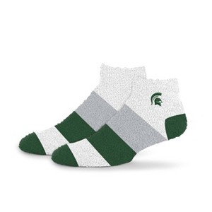 NCAA Michigan State Spartans Neapolitan Stripe Fuzzy Socks - 1 of 3