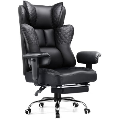 COMHOMA Desk Office Chair 400LBS, Big and Tall Computer Chair, Wide Ergonomic Chair with Footrest