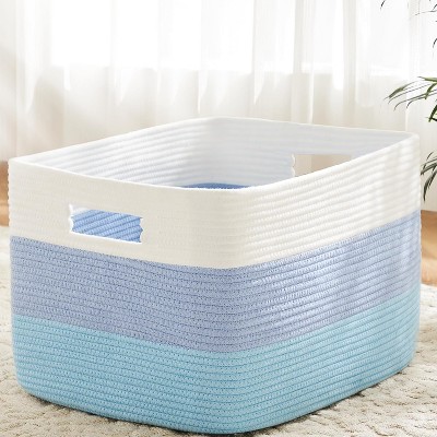 Blanket Basket,Rectangle Woven Baskets for Storage,65L Laundry Basket