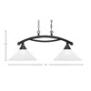 Toltec Lighting Bow 2 - Light Island Pendant Light in  Black Copper with 12" Frosted Crystal Shade - 2 of 2
