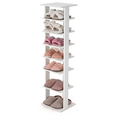 7 Tier Wooden Shoe Rack Tall Storage Shelf Unit Cabinet Organiser Footwear  Stand