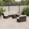 vidaXL 10 Piece Patio Sofa Set with Cushions Brown and Cream Poly Rattan - With Table - 2 of 4