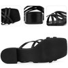 BLISSFUL STEP Women's Cross Strap Chunky Heel Square Toe Heeled Sandals - 3 of 4