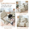 PAGED Modern Accent Chair, PU Leather Arm Chair with High Backrest, Living Room Reading Chair for Bedroom - 3 of 4