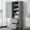 Rbied 23 in. W x 16 in. D x 61 in. H Bathroom Storage Cabinet Linen Cabinet with Adjustable Shelf - 2 of 4