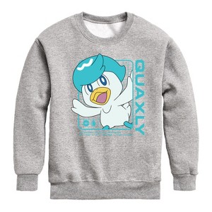 Boys' - Pokémon - Quaxly Stats Graphic Long Sleeve Fleece Sweatshirt - 1 of 4