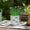 Handcrafted Cement Planter with Textured Tree Trunk Design and Mushroom Accents - Decorative Pot for Indoor and Outdoor Spaces - 4 of 4