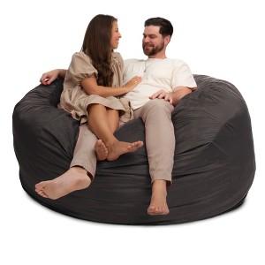 Ultimate Sack 6ft Bean Bag Chair, Oversized Comfortable Indoor Floor Lounger, Giant Foam-Filled Furniture for Relaxing, Grey Suede - 1 of 4