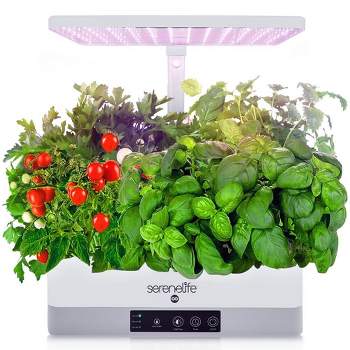 SereneLife 6-Pod Hydroponic Herb Garden Kit, Indoor Seed Pod System, Full-Spectrum Grow Light, Adjustable Height, Smart Plant System SLGLF140