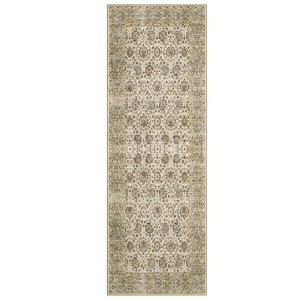 Coolmee Washable Area Rugs Vintage Printed Accent Rug Non-Slip Oriental Throw Rugs, Farmhouse Low Pile Rugs for Bedroom Living Room - 1 of 4