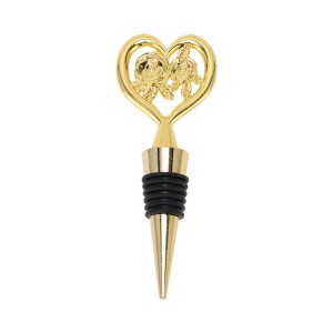 Unique Bargains Bottle Stoppers Zinc Alloy PTR Gold Tone Black 4.13"x1.57"x0.79" 1Pcs - 1 of 3