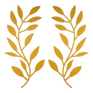 Unique Bargains Home Outdoor Decoration Style Metal Tree Leaf Wall Decor 2 Pcs - 1 of 4