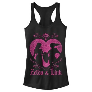Juniors Womens Nintendo Legend of Zelda Link Love Racerback Tank Top - 1 of 4