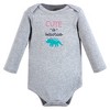 Hudson Baby Infant Girls Cotton Long-Sleeve Bodysuits, Cuteasaurus 5-Pack - 4 of 4