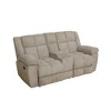 MAYEERTY Reclining Loveseat, 2-Seat Corduroy Fabric Recliner with Storage & Cup Holders for Living Room, Beige - 2 of 4