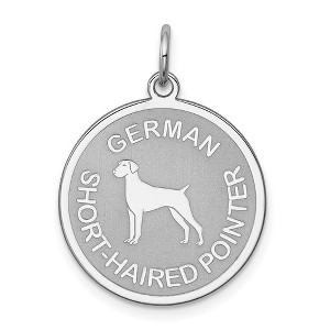 Black Bow Jewelry Sterling Silver Laser Etched German Shorthaired Pointer Pendant, 19mm - 1 of 4