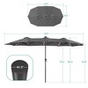 Sonkuki 13 x 7.2ft Solar-Powered Double-Sided Patio Umbrella with Large Canopy Outdoor Table Umbrella for Garden, deck and pool - 3 of 4
