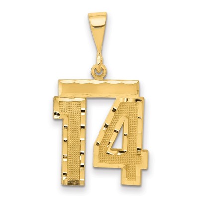 Black Bow Jewelry 14K Yellow Gold, Varsity Collection, Medium D/C Pendant Number 14