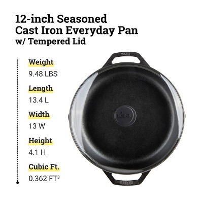 Lodge Chef Collection Cast Iron Everyday Pan with Lid - Thumbnail 3