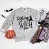Simply Sage Market Women's Graphic Sweatshirt Resting Witch Face - 3 of 4