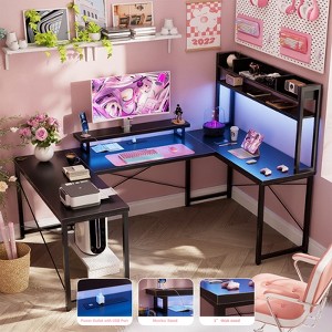 Aheaplus U-Shaped Metal Base Computer Desk - 1 of 4