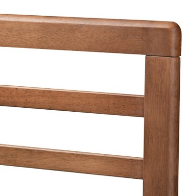 Walnut Brown King-Sized Wood Frame Upholstered Bed with Headboard