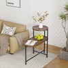 JUJABU Modern 2-Tier Small Sofa Side Table with Wooden Storage Shelf - 3 of 4